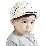 Domybest 可愛い子供帽子 キャップ ベビー 赤ちゃん ベースボールキャップ うさぎ耳　野球帽　ユニセックス 男女兼用　春 夏 秋 通学 通園 お出かけ UVカット　1～3歳　2色選択可能 (白