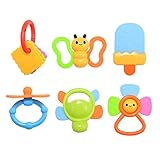 Acefun Happy Tooth Teether Baby Teething Toys Baby Teether with Handle (6-Piece) [並行輸入品]