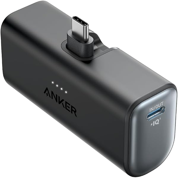 Anker Nano Power Bank (22.5W, Built-In USB-C Connector) (モバイルバッテリー 5000mAh 小型コンパクト)【PowerIQ搭載/USB-C一体型】 iPhone 16 / 15 シリーズ/Switch 2対応 (ブラック) - 1