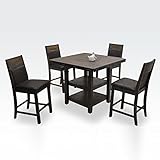 ドリフトウッド 4人掛け用 ダイニング5点セット ダークブラウン