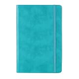 メモ帳 ノートブック 130ページ 215×140mm PUレザーハードカバー ビジネスパーソン 学生 デイリーユースに （ブルー）