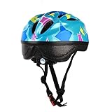 VERY100　ヘルメット　サイクリング/自転車/キックボード　 子供用 　軽量 　安全　45～56cm 　調整可能 　ピンク/花　ブルー/星 (ブルー/星)