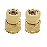 Perfk 高圧洗浄機用コネクタ　2個　15mm〜3/8メス　クイックリリース　ソケット　真ちゅう　お買い得