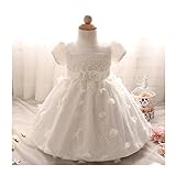 Candykids ベビードレス ベビーデイジー 結婚式 セレモニードレス フォーマルドレス 子供服 女の子 　　赤ちゃん お宮参り ティアードスカート　　ベビードレス フォーマルドレス (80cm,
