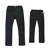 ベビー服 男の子 ロング パンツ Moujonjon ムージョンジョン ボトム ミニ裏毛 カラースキニー ストレッチ ウエストゴム 男児 ベビー (ブラック/90cm)