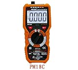デジタルマルチメーター PM18C 高精度 6000カウント 多機能 電流・電圧・抵抗・温度・キャパシタンス・周波数テスター バックライト大型LCD表示 データ保持機能 照明ランプ機能 非接触電圧測定
