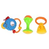 Domybest　子供おもちゃ　ハンドベル　ガラガラ　ラトル　おもちゃ　知育玩具　音楽おもちゃ　楽器 　カラフル　手を振る楽器玩具　聴覚　視覚刺激　ランダムカラー (B)