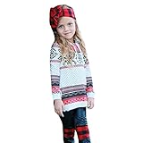 ベビー服セット、ppbuy幼児用キッズ赤ちゃん女の子ストライプパーカートレーナープルオーバートップスクリスマス服 3T