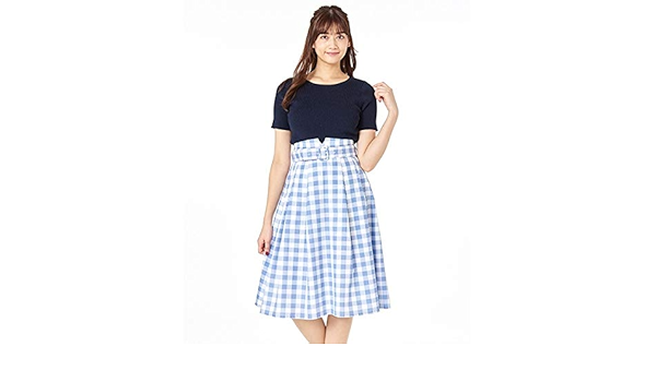 Amazon Co Jp パターン フィオナ Pattern Fiona ドッキングギンガムチェックワンピース サックス M 服 ファッション小物
