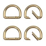 [HappyHome] Dカン 4個セット スプリングフック バックル バッグ金具 アクセサリー金具 合金製 DIY 裁縫材料 (ゴールド, 内径25mm)