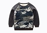 (チェリーレッド) CherryRed ベビー 子供服 男の子 防寒対策 綿服 スウェット Tシャツ 厚手 可愛い 裏毛 暖かい 迷彩 遊び着 通学 普段着 通園 110 グレー