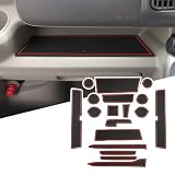 【LFOTPP】 スズキ エブリイ 6代目 エブリイワゴン 3代目 専用 インテリアラバーマット DA17V/DA17W型 コンソールマット ドアポケット 内装パーツ エブリィワゴンda17w ノンスリップマット ドレスアップパーツ アクセサリー 車種専用設計 (レッド)
