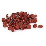 uxcell　アジャスター　釘込み式　ナイロン製　グライド　ブラウン　20mm直径　100個入