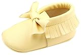 C-Princess ベビーシューズ ファーストシューズ 赤ちゃん 女の子 お姫系 子供靴 フォーマル かわいい 蝶結び飾り付 結婚式 入園式 お祝い (12cm, Fイエロー)