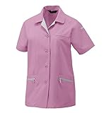Bodyfine | #BF-504半袖スモック 【東レ/春夏】（size S～5L/６色展開/レディース） 作業服 ピンク(25) 5L