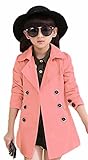 L&S(エル&エス) トレンチコート スプリングコート キッズ 子供 ジュニア ダブルボタン ロング丈 ミディアム丈 長袖 アウター カジュアルコート フォーマル ジャケット 春秋 通学 入学 小学生