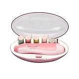 moiitee 電動ベビーネイルケアキット 赤ちゃん爪切りセット ベビーレーベル 超静音ベビー用爪みがき アタッチメント6種類付き ベビーケア用品