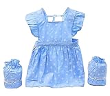 [ブルードット]コットンの子供のエプロンの料理ペインティングスモックキッズアーティストエプロン