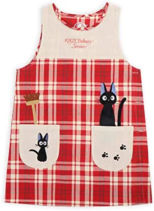 Amazon Co Jp ジブリ アップリケ エプロン トトロ 魔女の宅急便 ジジ 崖の上のポニョ まっくろくろすけ 小トトロ レディース 保育士 幼稚園 保育園 保母さん ジジとデッキブラシ ホーム キッチン