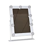 Large Makeup Mirror with 9 Big化粧台ミラーホワイト/イエローライトLED電球ライト付きタッチ画面調節可能な明るさ 300 * 65 * 400mm ホワイト