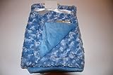Blankets & Beyond Rosette Blue Super Soft Baby Blanket 30x30 by Blankets and Beyond