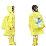 子供用レインコート 生徒は幼稚園の幼児のポンチョ付き（4色） (黄, M)