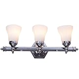 Tangkula 24インチバスライト3-led光沢クロムVanity器具バスルーム照明ランプ