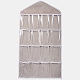 ストレージバスケット、haoricuクリアランスSmall 16ポケットバッグクリアWall Hangingバッグソックス/ブラ/下着/ラックハンガーstorageorganizer cm ベージュ 