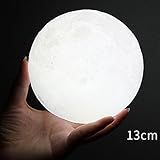 1パック3dプリントMoon NightライトLEDランプ、パーマンUSB充電Warm and CoolホワイトホームデコレーションライトBaby Night Light – 直径5.1インチ – 含