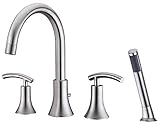 Ultra Faucets UF65143 Contemporary Collection Two-Handle Roman Bathtub Faucet with Hand-Shower, Brus