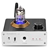 【真空管サウンド】 EGAOJP A4 Mini Bluetooth 5.0 ヘッドフォンアンプ USB DAC対応 低遅延APT-X LL プリアンプ 6N3チューブ搭載 (シルバー)
