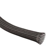 1 / 4 in non-frayケーブルsleeving- 10フィートブラック
