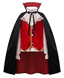 [ReliBeauty] ヴァンパイア キッズ コスプレ 衣装 ハロウィーン 仮装 子供 男の子 女の子 コスチューム シャツ ベスト マント 140