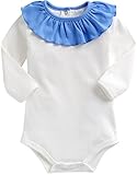 [Vaenait Baby]100%綿ベビー服男女兼用ロンパース肌着ボディスーツカバーオール Lace Blue S