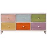 大川家具 天然木桐材カラフルチェスト 幅120引出2段ローチェスト SNJ-03210006-04 代引不可