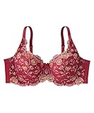 [ニッセン] ブラジャー レディース 脇高フルカップ（チューリップ柄）（日本製レース）（トリンプ）（n、FULLRE） ボルドー I80