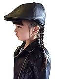 (ビグッド)Bigood 子供用 ベレー帽 帽子 ハット キッズ PUハンチング帽 女の子 男の子 キャップ アウトドアハット お出かけ カジュアル（ブラック）