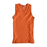 Plus Nao(プラスナオ) タンクトップ ノースリーブ トップス 無地 シンプル ラウンドネック キッズ ジュニア 子供用 男の子 男児 女の子 女 XL オレンジ