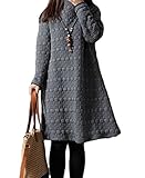 【セオヴェル】THEOVEL マタニティ レディース ワンピース チュニック 裏起毛 立体 ブラック グレー ボルドー 冬 (L, グレー)