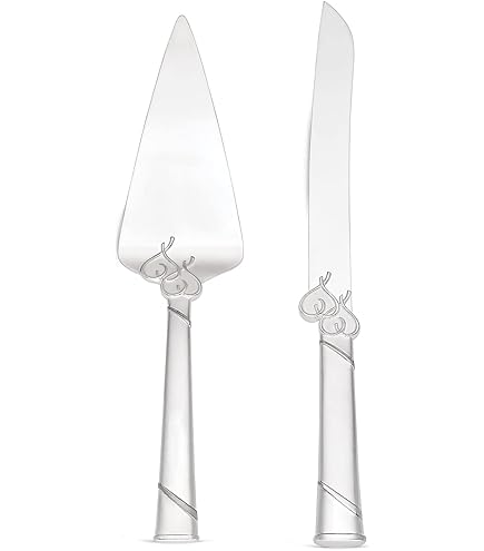 Set Couteau à Gâteau Et Serveur Vera Wang Wedgwood Love Knot - Inox - Boîte Incluse