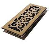 Decor Grates SPH412 4-Inch by 12-Inch Scroll Floor Register, Polished Brass Finish [並行輸入品]