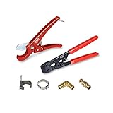 PEXFLOW pxkt34 Pex配管キット – CRIMPERツールロックフック付き、カッターツールwith Carryingケース、鉛フリー真鍮Barbed 3 / 4 "エルボ& 3 / 4 