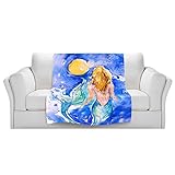 ブランケットウルトラソフトFuzzy 4サイズ！DIANOCHEデザインからby Kathy Stanion Moon WishマーメイドホームDecor Unique Designer芸術的スタイリ