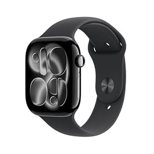 Apple Watch Series 11 (GPSモデル) 46mm ジェットブラックアルミニウムケース ブラックスポーツバンド 高度な健康モニタリング機能搭載