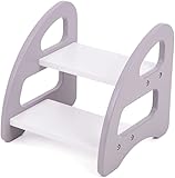 ピヨ(PIYO) 踏み台 子供 木製 耐荷重100kg ステップ台 洗面所 手洗い子ども 2段 ステップ台 幼児 こども トイレ おしゃれ (パールグレー)