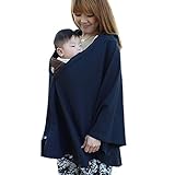 授乳ケープにもなる抱っこ紐パーカー 授乳ケープ ポンチョ 授乳服 多機能 (mtk707 ブラック）