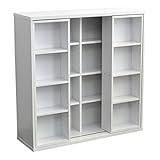 スライド 本棚 ダブルスライド コミック スライド本棚 書棚 ＤＶＤ収納 ＣＤ収納 大容量 棚 収納棚 オシャレ 木製 ホワイト TCP310-WH J-Supply