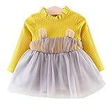 Godlovefullワンピース 子供 ベビー服 女の子 お姫様 ドレス ニットセーター 赤ちゃん 可愛い チュール おしゃれ ふわふわ キッズドレス ガールズ 女児 出産祝い 入園式 卒園式 ジュニ