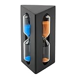 3 分 5 分 7分砂時計タイマー サンドタイマー 木製 ギフトクリスマス　誕生日プレゼント (黒)