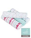 aden by aden + anais (エイデン バイ エイデンアンドアネイ) 【日本正規品】モスリンコットン スワドル4枚入り light hearted J110